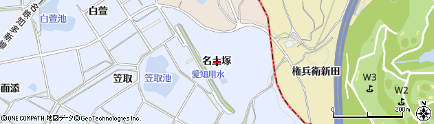 愛知県常滑市坂井名土塚周辺の地図