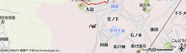 愛知県蒲郡市鹿島町八子周辺の地図