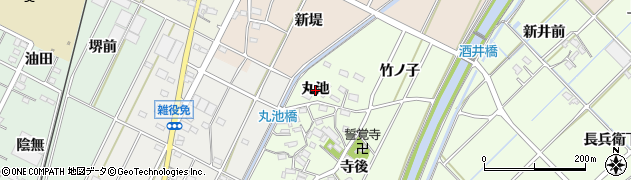 愛知県西尾市吉良町酒井（丸池）周辺の地図