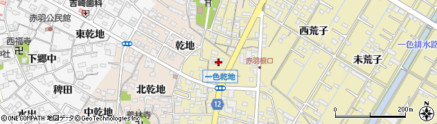 愛知県西尾市一色町一色乾地周辺の地図