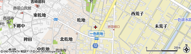 愛知県西尾市一色町一色（乾地）周辺の地図