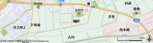 愛知県豊川市三谷原町郷中周辺の地図