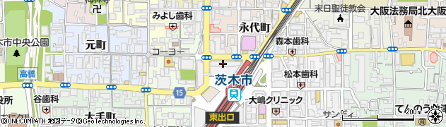 阪急茨木市駅前市街地改造ビル管理株式会社　電気室周辺の地図