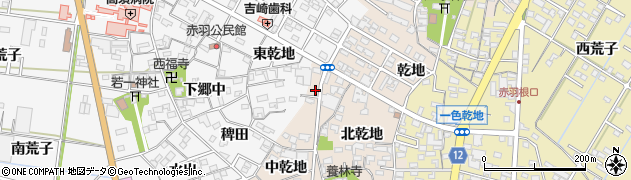 愛知県西尾市一色町味浜中乾地25周辺の地図