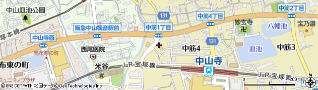 丸亀製麺 中山寺店周辺の地図