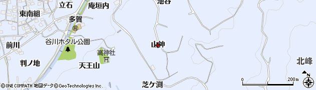 京都府井手町（綴喜郡）多賀（山神）周辺の地図