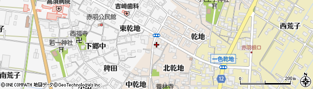 愛知県西尾市一色町味浜中乾地22周辺の地図