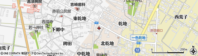 愛知県西尾市一色町味浜中乾地21周辺の地図
