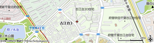 大阪府吹田市古江台3丁目周辺の地図