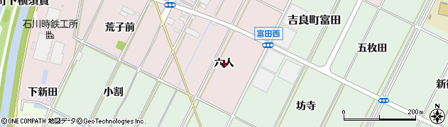 愛知県西尾市吉良町下横須賀（六人）周辺の地図