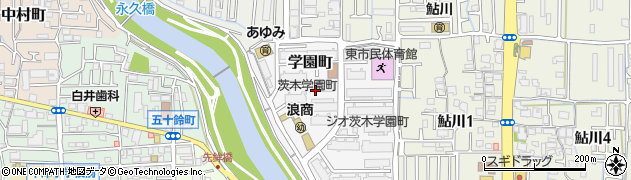 大阪府茨木市学園町周辺の地図