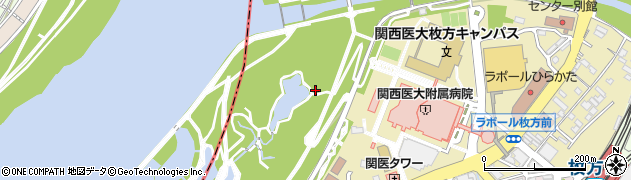 大阪府枚方市岡周辺の地図