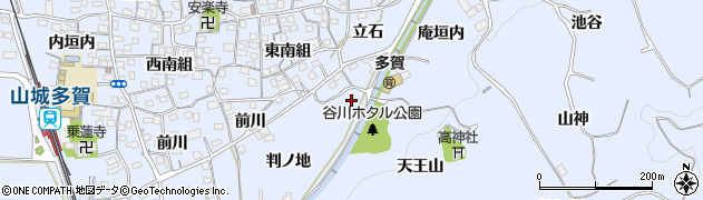 京都府綴喜郡井手町多賀石名田周辺の地図