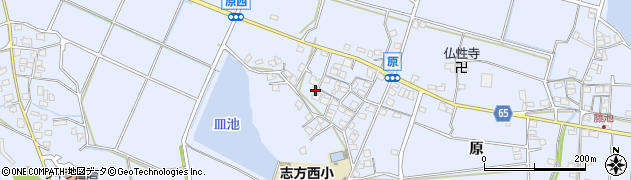 兵庫県加古川市志方町原周辺の地図