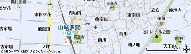 京都府綴喜郡井手町多賀西南組25周辺の地図