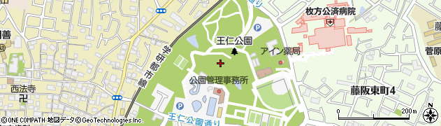 大阪府枚方市王仁公園1周辺の地図