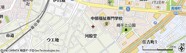 愛知県豊川市中条町河原堂周辺の地図