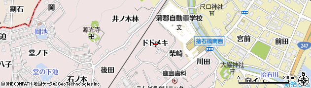 愛知県蒲郡市鹿島町ドドメキ周辺の地図