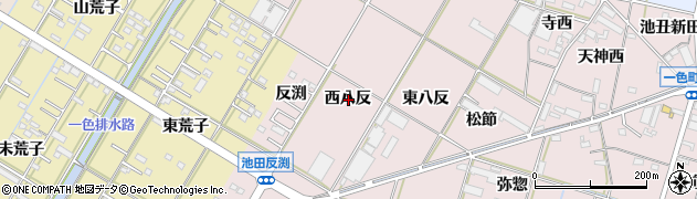 愛知県西尾市一色町池田西八反周辺の地図