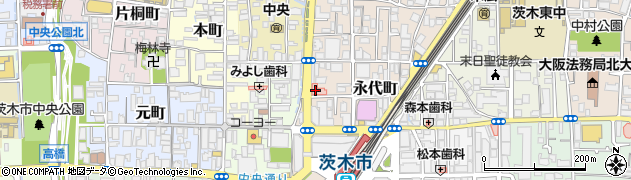 炭火焼肉 じゅじゅ庵 阪急茨木店周辺の地図