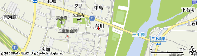 愛知県豊川市三上町前川周辺の地図