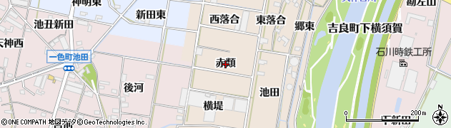愛知県西尾市笹曽根町（赤類）周辺の地図