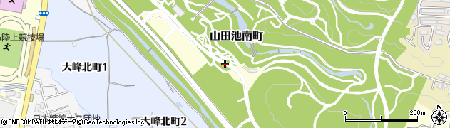 大阪府枚方市山田池南町周辺の地図