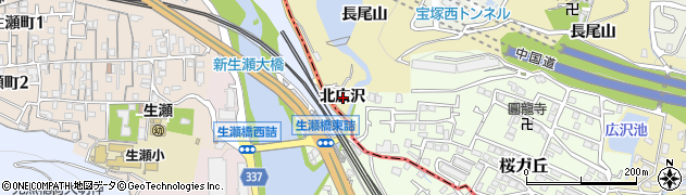 兵庫県宝塚市川面（北広沢）周辺の地図