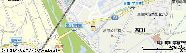 高槻市番田温水プール周辺の地図