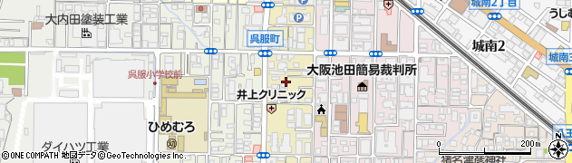 大阪府池田市呉服町周辺の地図