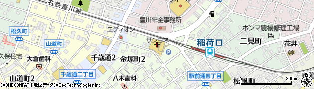 マルヤマ化粧品店　サンヨネ豊川店周辺の地図