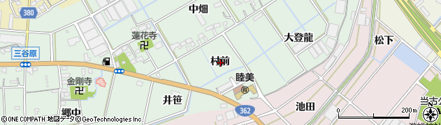 愛知県豊川市三谷原町村前周辺の地図
