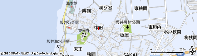 愛知県常滑市坂井（中田）周辺の地図