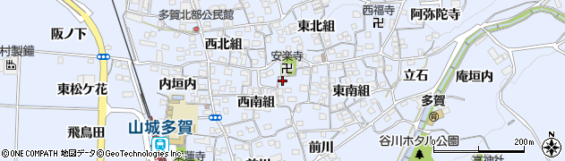 京都府綴喜郡井手町多賀西南組54周辺の地図