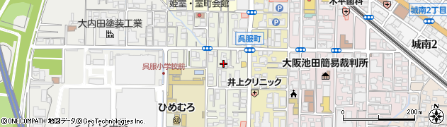 大阪府池田市姫室町周辺の地図