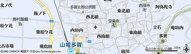 京都府綴喜郡井手町多賀西南組6周辺の地図