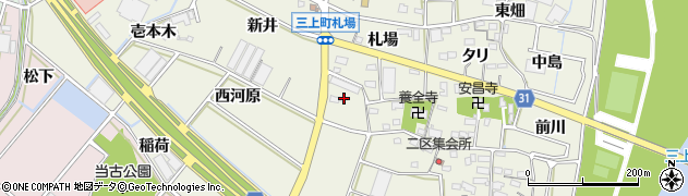 愛知県豊川市三上町（新井前）周辺の地図