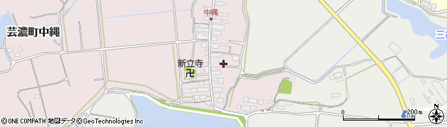 三重県津市芸濃町中縄周辺の地図