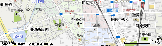 京都府京田辺市田辺沓脱周辺の地図