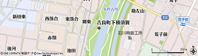 愛知県西尾市笹曽根町（下新畑）周辺の地図