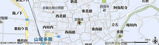 京都府綴喜郡井手町多賀西南組47周辺の地図