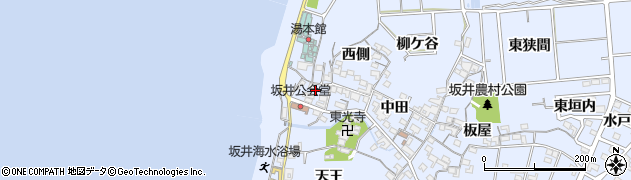 愛知県常滑市坂井落田周辺の地図