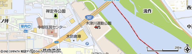 草内木津川運動公園周辺の地図