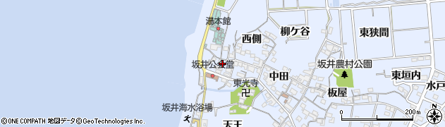 愛知県常滑市坂井（落田）周辺の地図