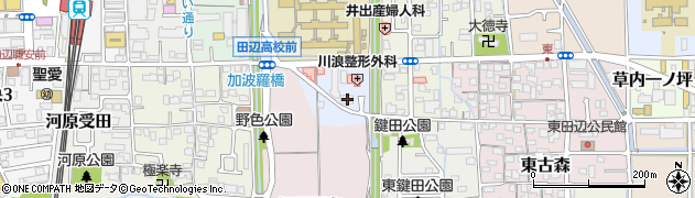 京都府京田辺市河原神谷3周辺の地図