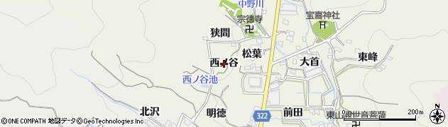 愛知県蒲郡市一色町（西ノ谷）周辺の地図