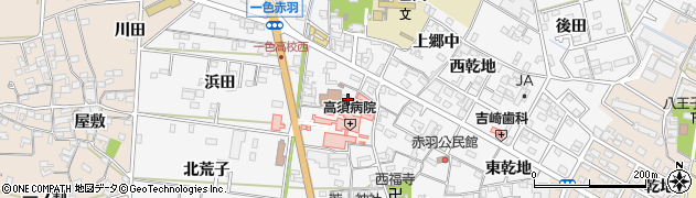 愛知県西尾市一色町赤羽上郷中118周辺の地図