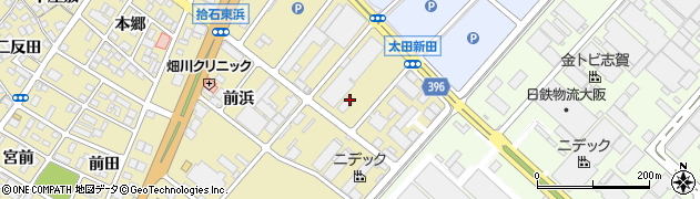 愛知県蒲郡市拾石町東浜周辺の地図