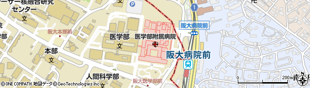ファミリーマート阪大病院店周辺の地図