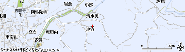 京都府井手町（綴喜郡）多賀（池谷）周辺の地図